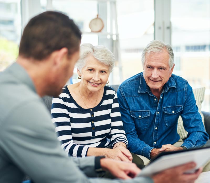 Senior couple discussing estate planning in Ormond Beach