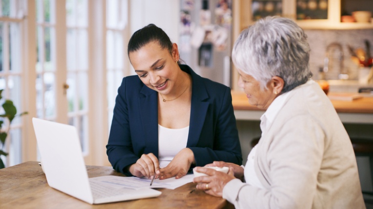 Senior meeting with an attorney to discuss elder law and future planning