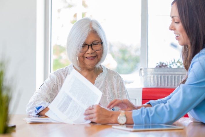 Client reviewing irrevocable trust planning with an estate attorney